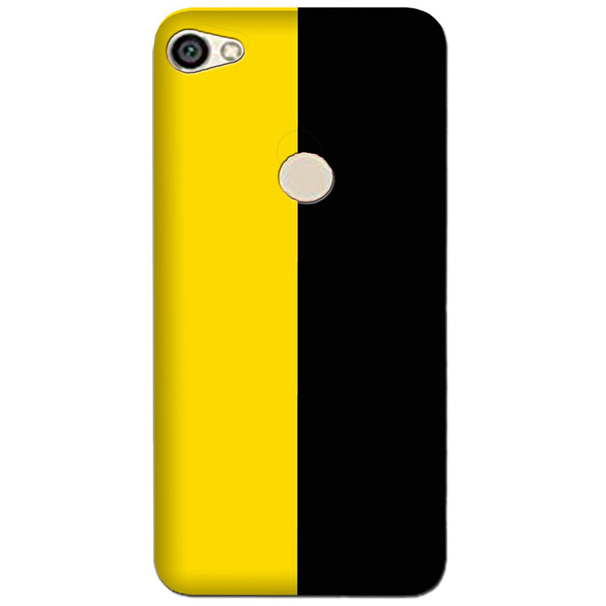 Black Yellow Pattern Mobile Back Case for Oppo A57 (Design - 397)