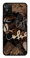 Coffee Pattern Metal Mobile Case for Poco C3   (Design No -37)