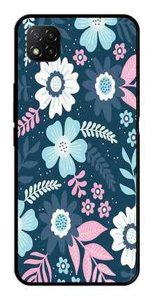 Flower Leaves Design Metal Mobile Case for Poco C3