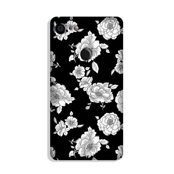 White flowers Black Background Case for Google Pixel 3