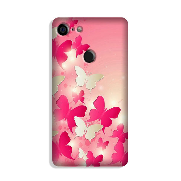 White Pick Butterflies Case for Google Pixel 3 XL