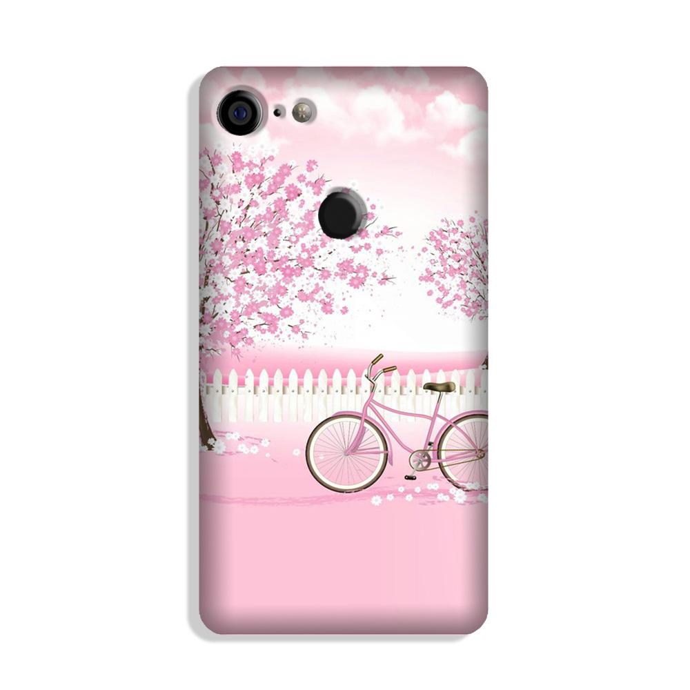 Pink Flowers Cycle Case for Google Pixel 3 XL(Design - 102)