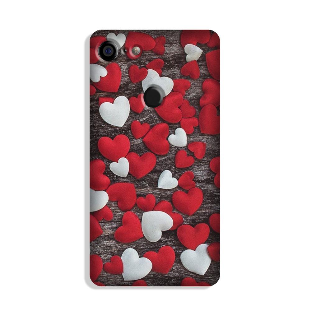 Red White Hearts Case for Google Pixel 3(Design - 105)