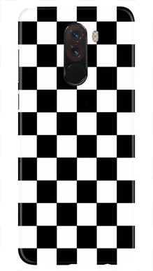 Black White Boxes Mobile Back Case for Poco F1  (Design - 372)