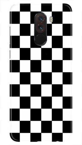 Black White Boxes Mobile Back Case for Poco F1(Design - 372)