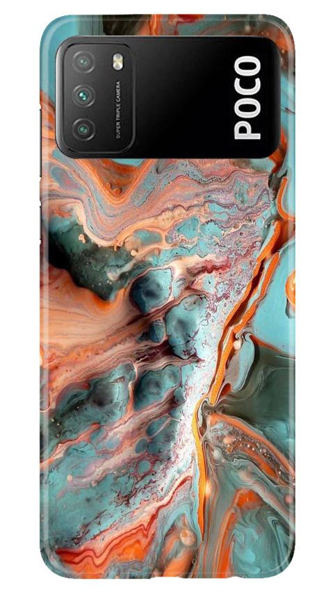 Marble Texture Mobile Back Case for Xiaomi Poco M3 (Design - 309)