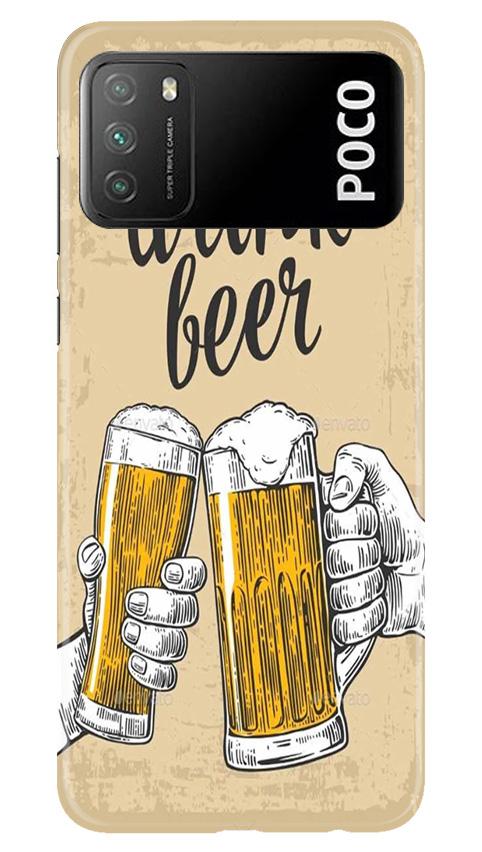 Drink Beer Mobile Back Case for Xiaomi Poco M3 (Design - 328)