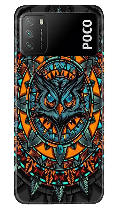 Owl Mobile Back Case for Xiaomi Poco M3 (Design - 360)