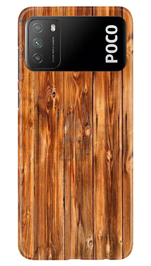 Wooden Texture Mobile Back Case for Xiaomi Poco M3 (Design - 376)