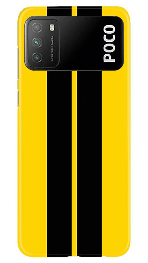 Black Yellow Pattern Mobile Back Case for Xiaomi Poco M3 (Design - 377)