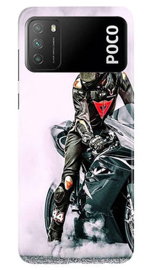 Biker Mobile Back Case for Xiaomi Poco M3 (Design - 383)