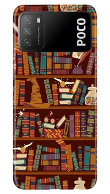 Book Shelf Mobile Back Case for Xiaomi Poco M3 (Design - 390)