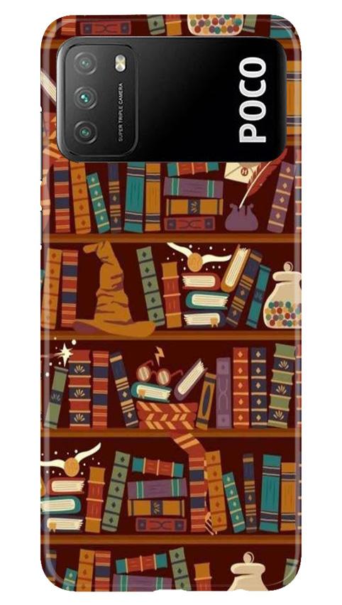 Book Shelf Mobile Back Case for Xiaomi Poco M3 (Design - 390)