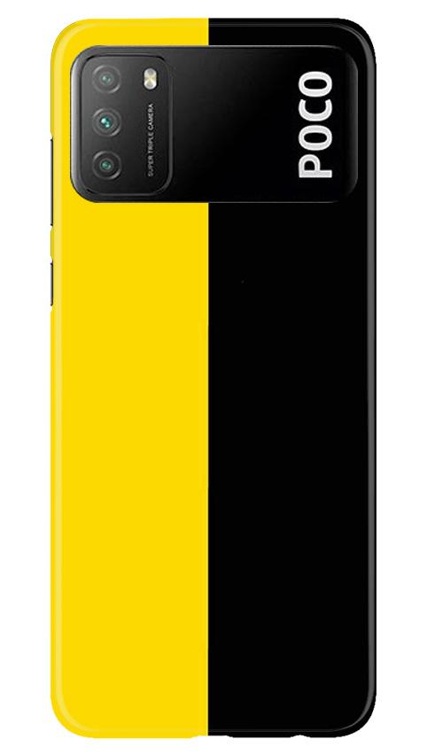 Black Yellow Pattern Mobile Back Case for Xiaomi Poco M3 (Design - 397)