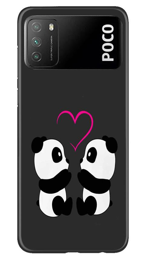 Panda Love Mobile Back Case for Xiaomi Poco M3 (Design - 398)
