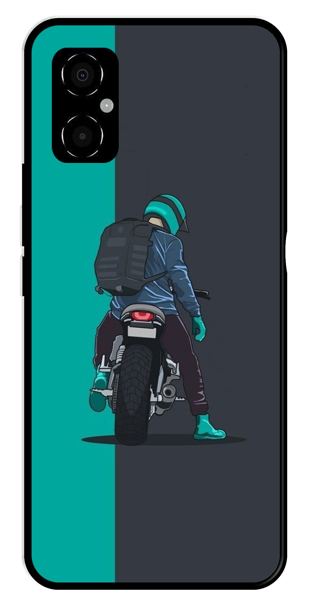 Bike Lover Metal Mobile Case for Poco M4 5G   (Design No -05)