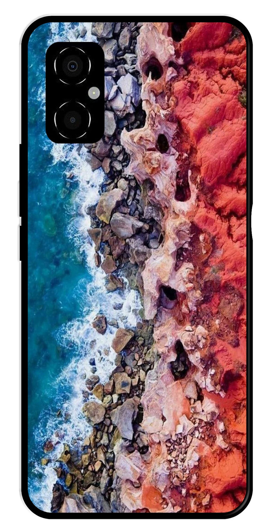 Sea Shore Metal Mobile Case for Poco M4 5G   (Design No -18)