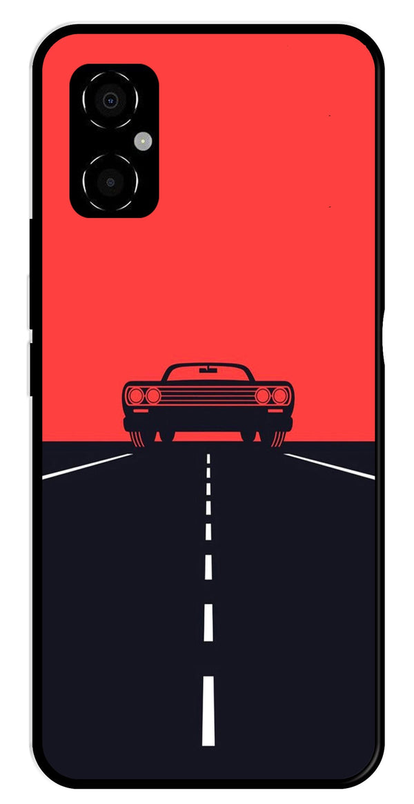 Car Lover Metal Mobile Case for Poco M4 5G   (Design No -21)