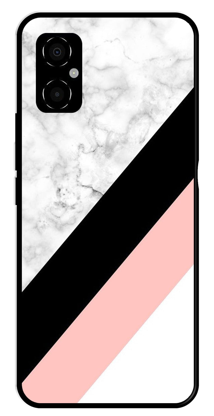 Marble Design Metal Mobile Case for Poco M4 5G   (Design No -24)