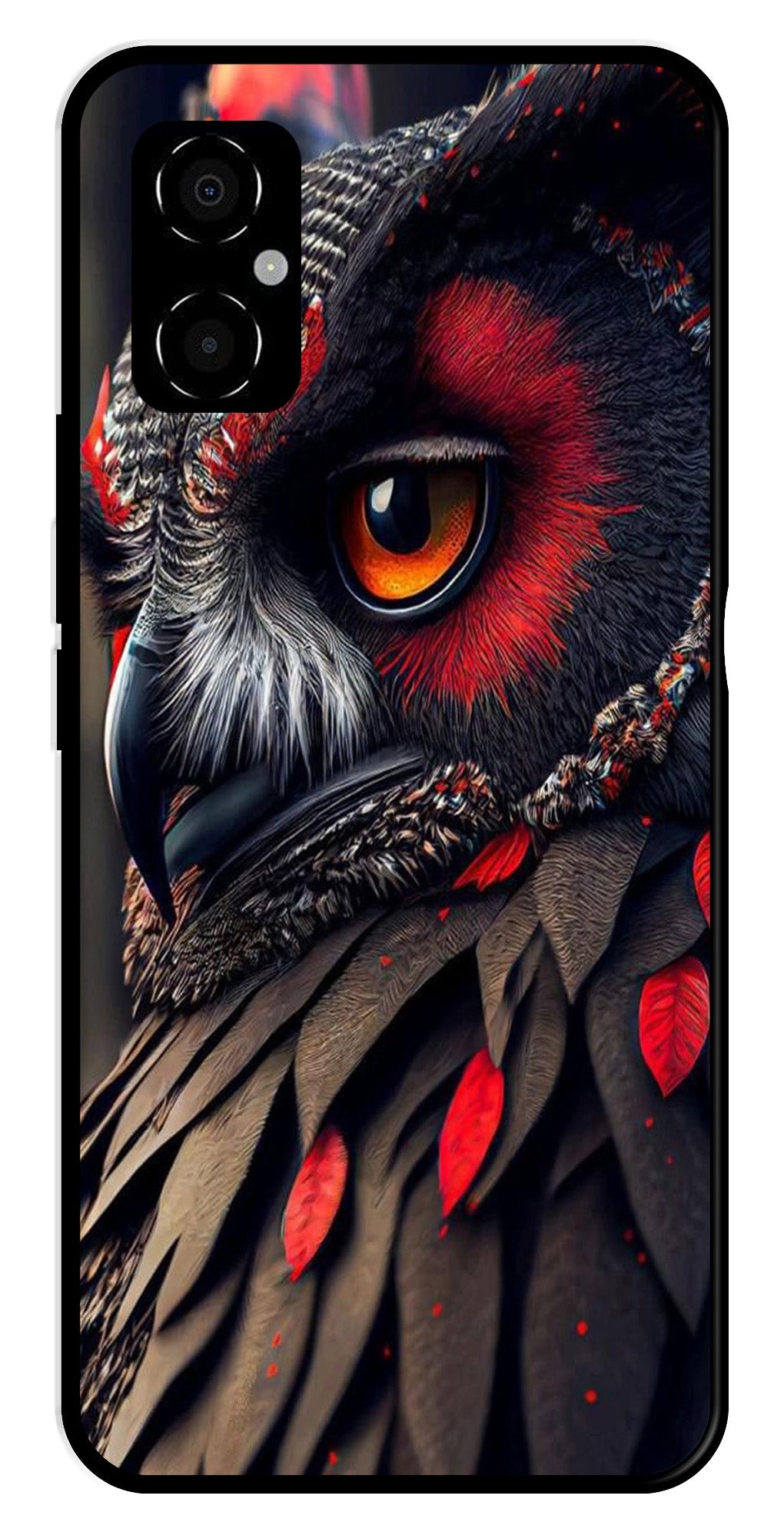 Owl Design Metal Mobile Case for Poco M4 5G   (Design No -26)