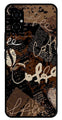 Coffee Pattern Metal Mobile Case for Poco M4 5G   (Design No -37)