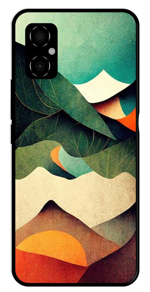 MultiColor Pattern Metal Mobile Case for Poco M4 5G   (Design No -43)