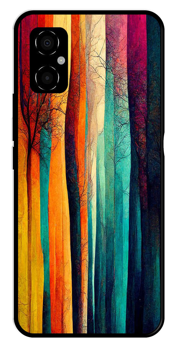 Modern Art Colorful Metal Mobile Case for Poco M4 5G   (Design No -47)