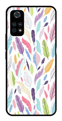 Colorful Feathers Metal Mobile Case for Poco M4 Pro