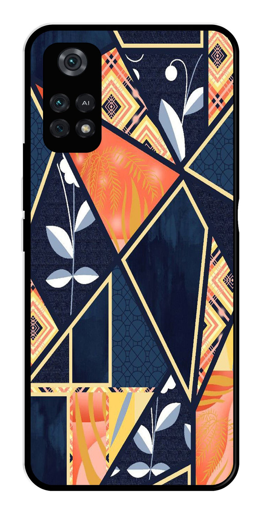 Marble Design Metal Mobile Case for Poco M4 Pro   (Design No -07)