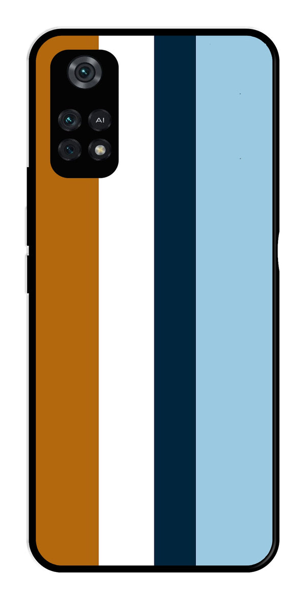MultiColor Pattern Metal Mobile Case for Poco M4 Pro   (Design No -17)