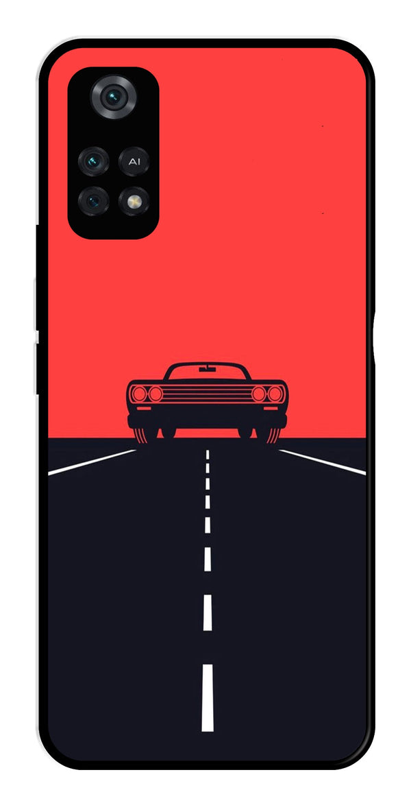 Car Lover Metal Mobile Case for Poco M4 Pro   (Design No -21)