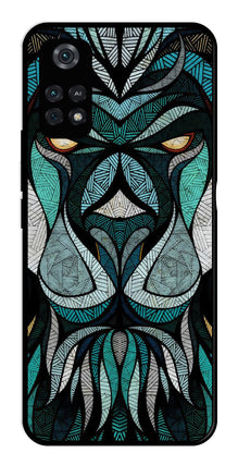 Lion Pattern Metal Mobile Case for Poco M4 Pro