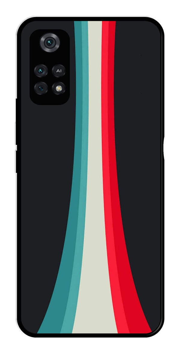 Modern Art Colorful Metal Mobile Case for Poco M4 Pro   (Design No -48)