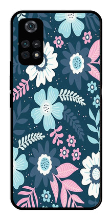 Flower Leaves Design Metal Mobile Case for Poco M4 Pro