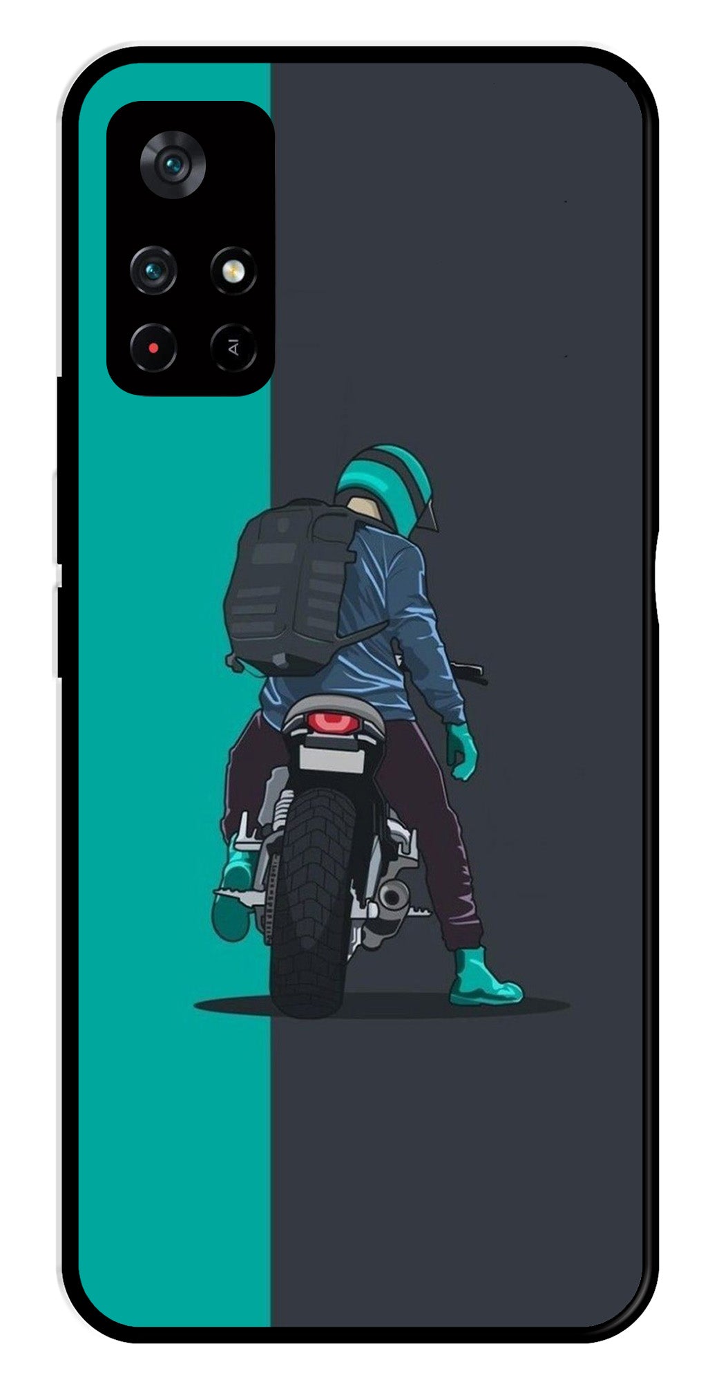 Bike Lover Metal Mobile Case for Poco M4 Pro 5G   (Design No -05)