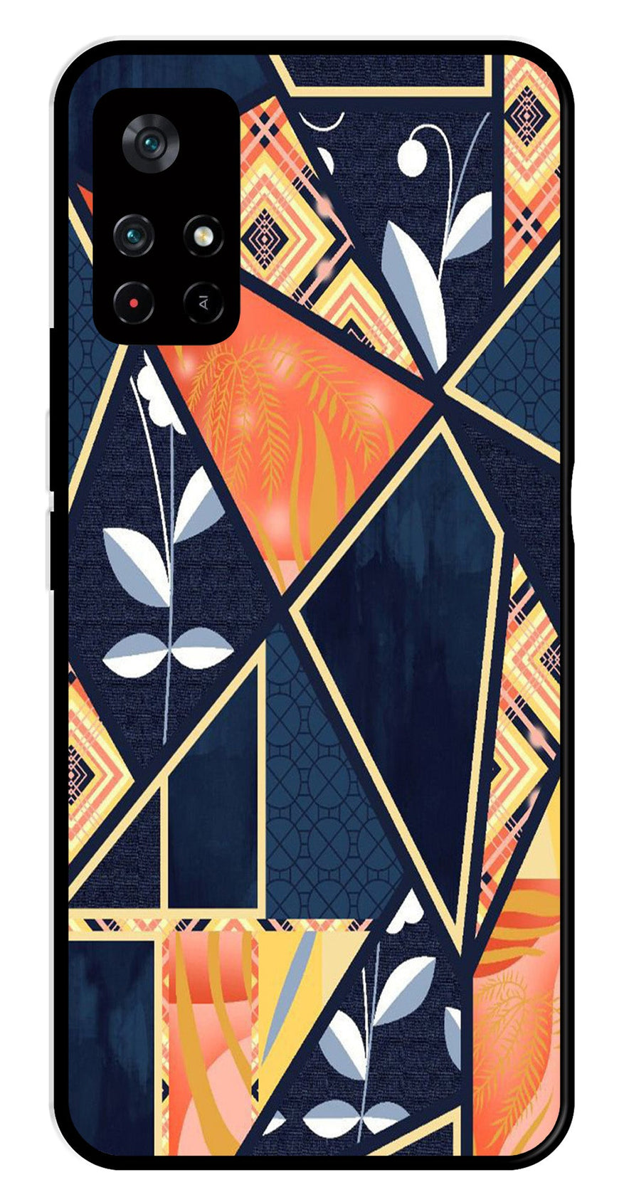 Marble Design Metal Mobile Case for Poco M4 Pro 5G   (Design No -07)