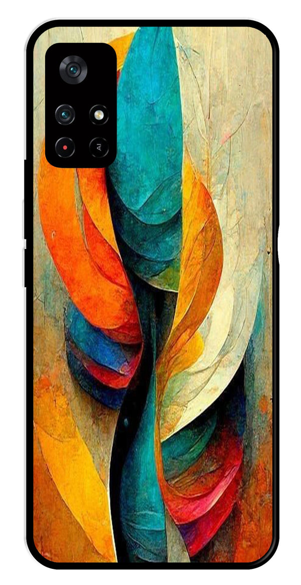 Modern Art Metal Mobile Case for Poco M4 Pro 5G   (Design No -11)