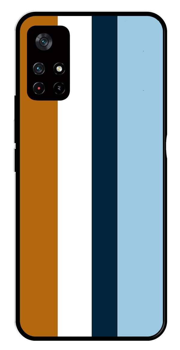 MultiColor Pattern Metal Mobile Case for Poco M4 Pro 5G   (Design No -17)
