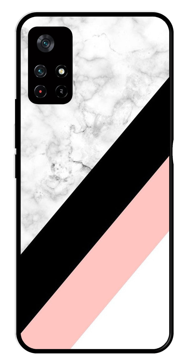 Marble Design Metal Mobile Case for Poco M4 Pro 5G   (Design No -24)