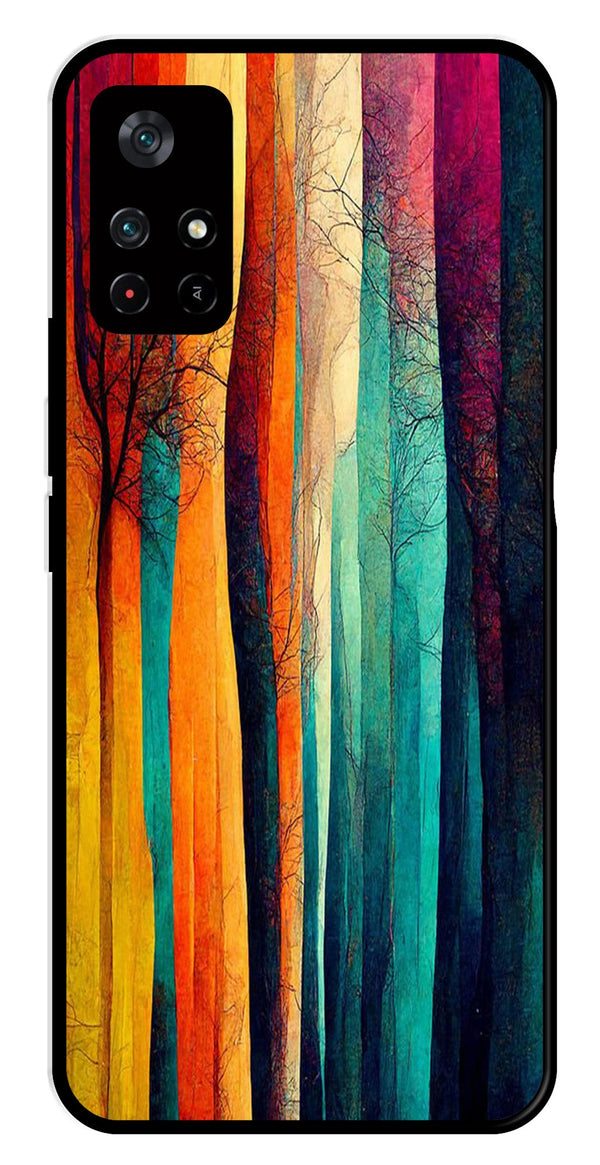 Modern Art Colorful Metal Mobile Case for Poco M4 Pro 5G   (Design No -47)