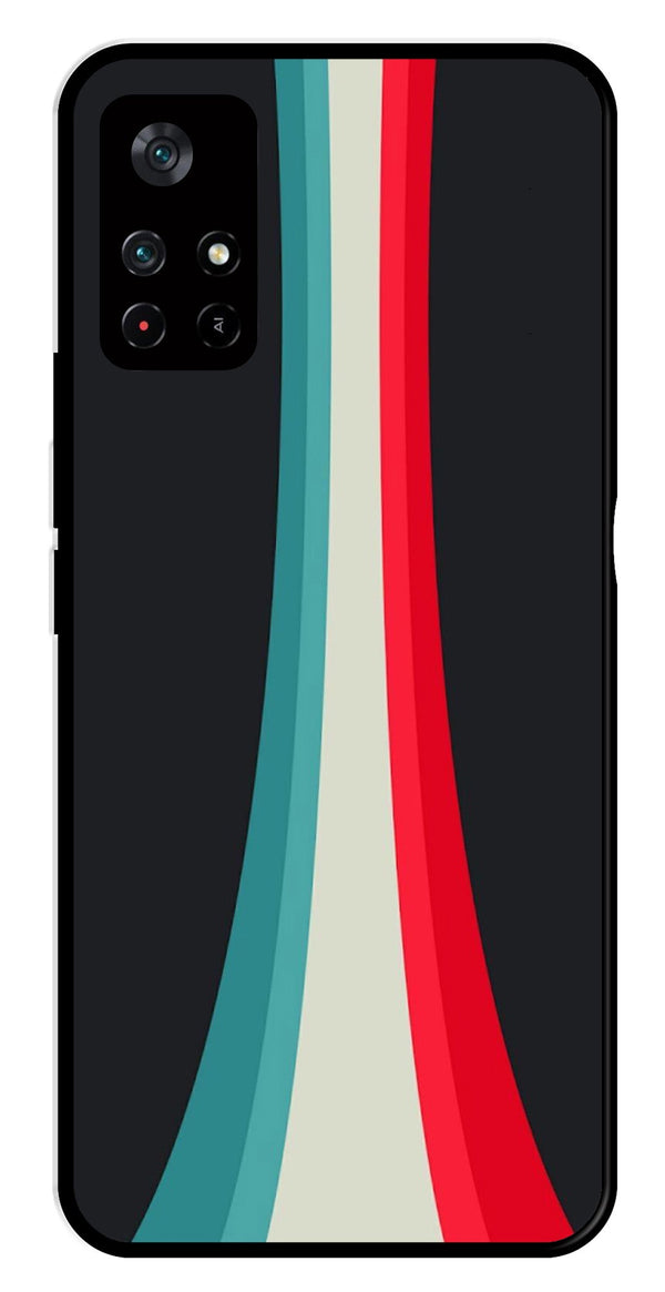 Modern Art Colorful Metal Mobile Case for Poco M4 Pro 5G   (Design No -48)