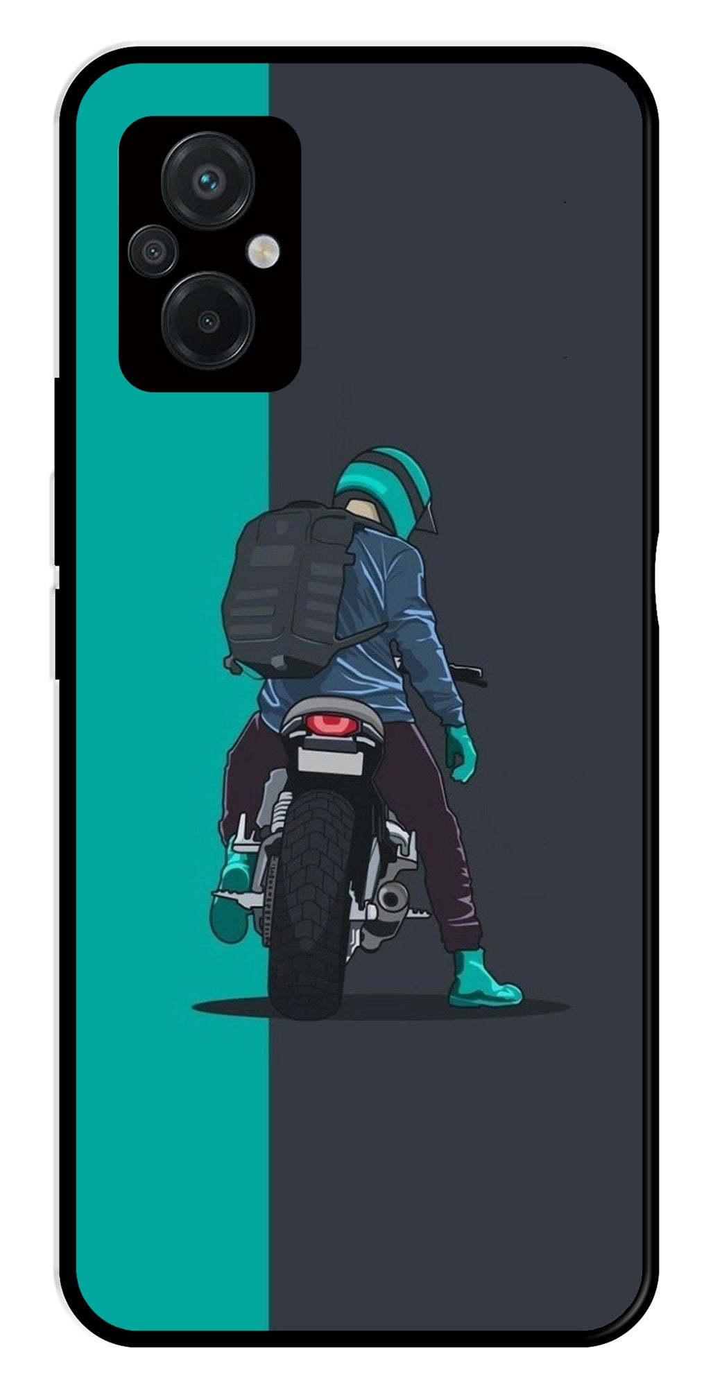 Bike Lover Metal Mobile Case for Poco M5   (Design No -05)