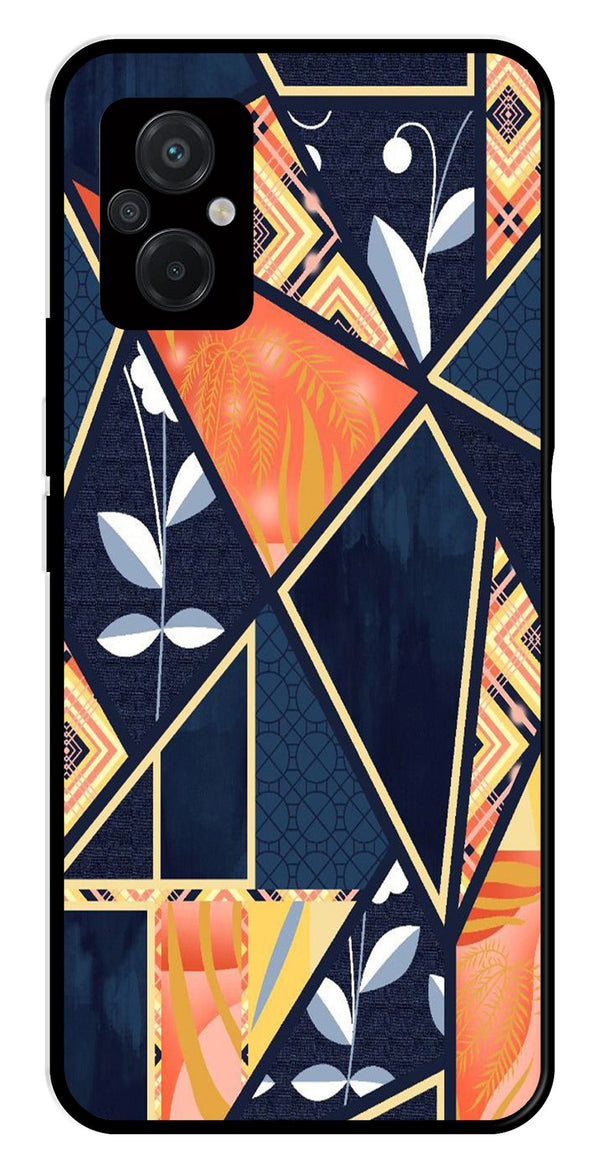Marble Design Metal Mobile Case for Poco M5   (Design No -07)