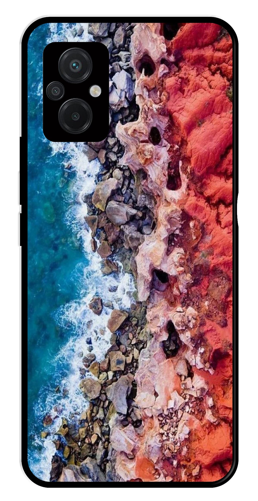 Sea Shore Metal Mobile Case for Poco M5 5G   (Design No -18)