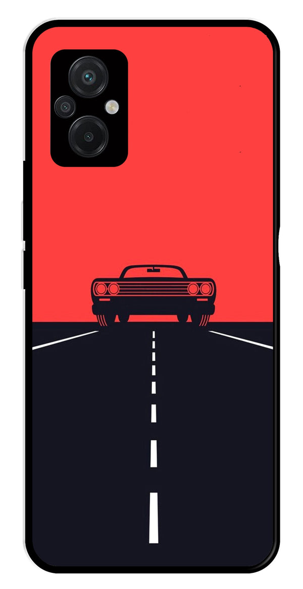 Car Lover Metal Mobile Case for Poco M5   (Design No -21)