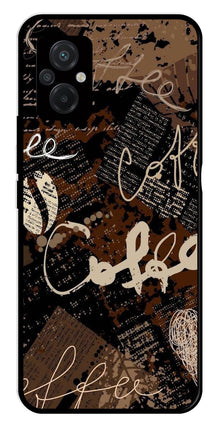 Coffee Pattern Metal Mobile Case for Poco M5