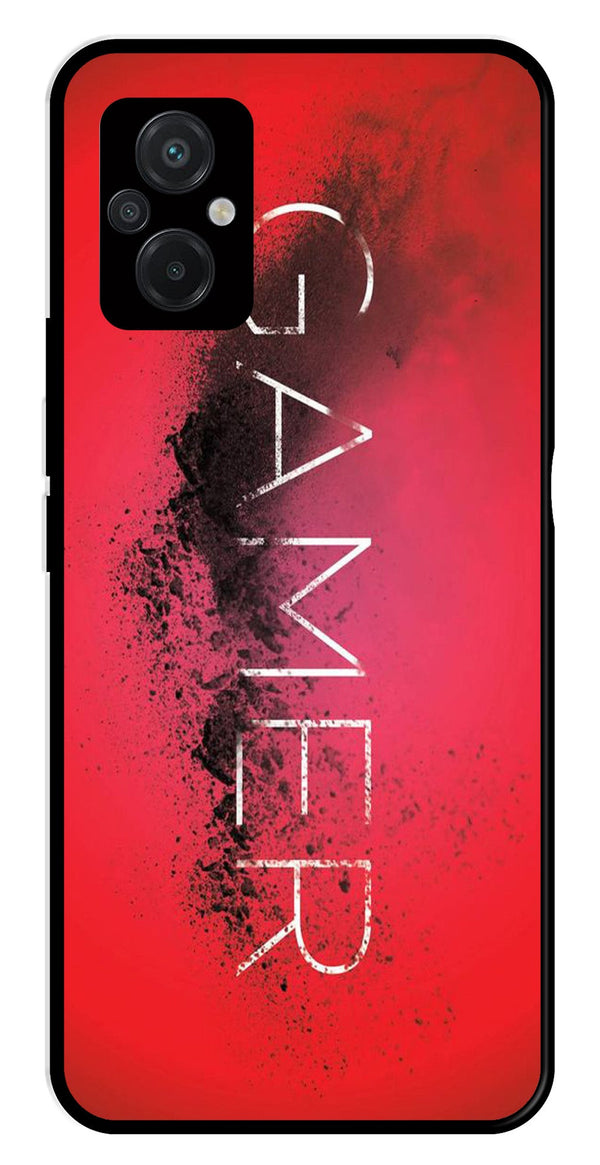 Gamer Pattern Metal Mobile Case for Poco M5   (Design No -41)