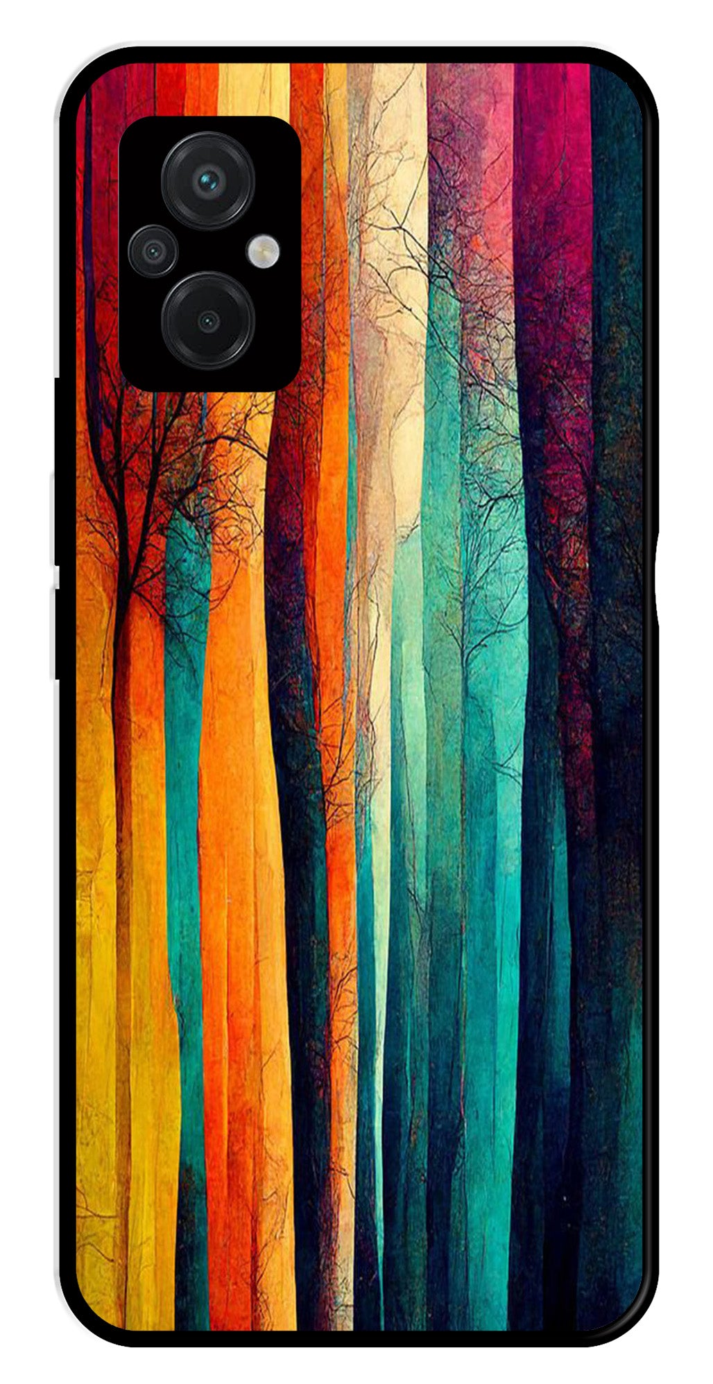 Modern Art Colorful Metal Mobile Case for Poco M5 5G   (Design No -47)