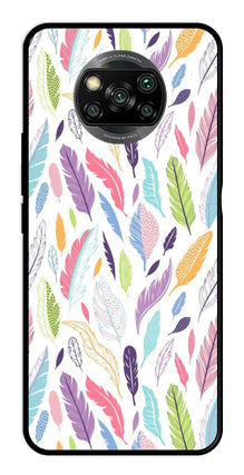 Colorful Feathers Metal Mobile Case for Poco X3 Pro