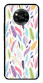 Colorful Feathers Metal Mobile Case for Poco X3   (Design No -06)